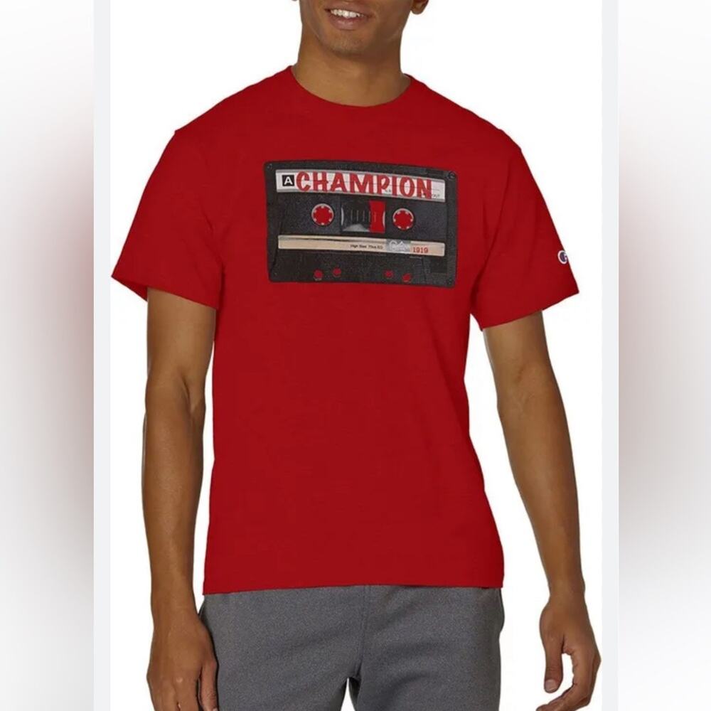 Champion Classic Red Cassette Graphic Short Sleeve Tee Size XXL